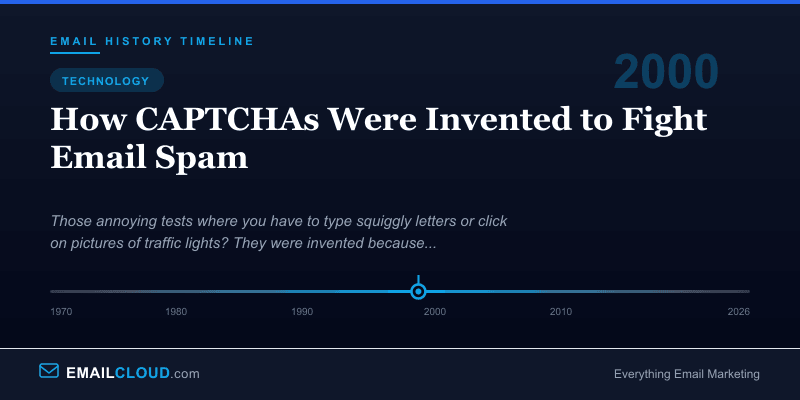 How CAPTCHAs Were Invented to Fight Email Spam — Email History Timeline 2000