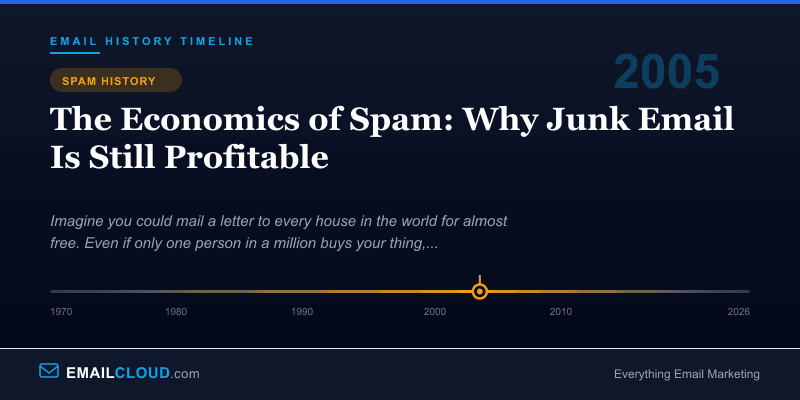 The Economics of Spam: Why Junk Email Is Still Profitable — Email History Timeline 2005